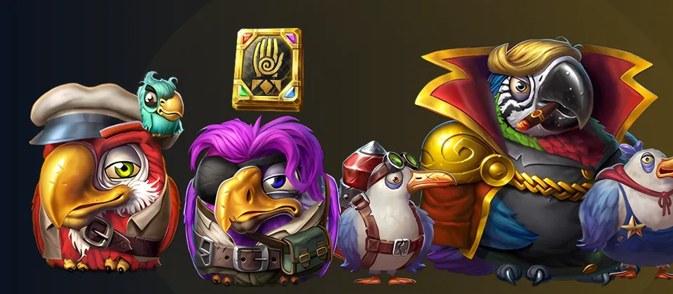 Pirots 5 City of Gold: Mastermind of the 7 Seas, zijn minions en de vogelbende met het Golden Book
